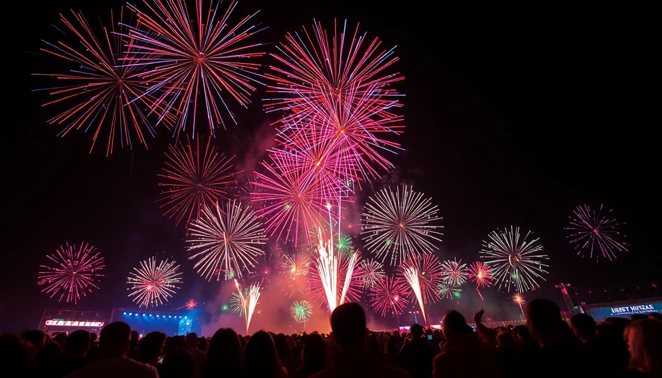 Experience beautiful fireworks at night with cheap fireworks near me illuminating the sky.