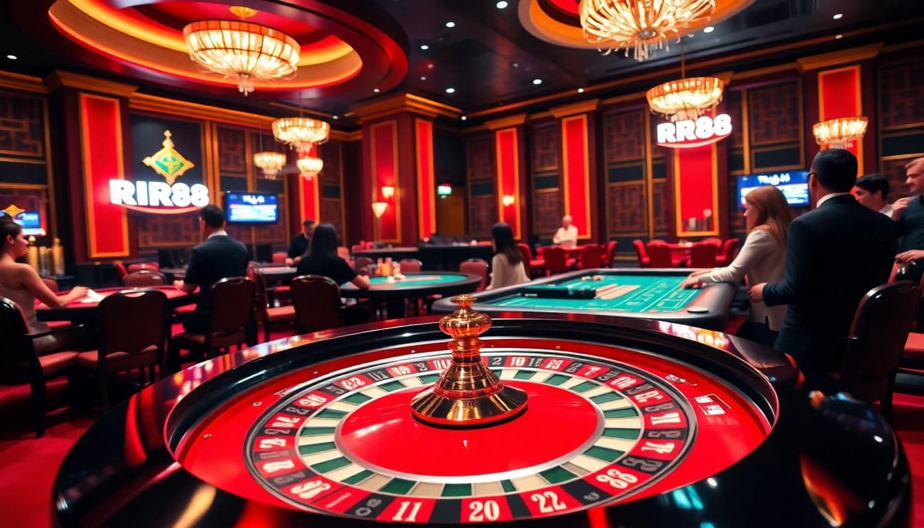 Experience the excitement of RR88 casino gaming with dynamic tables and thrilling players in action.