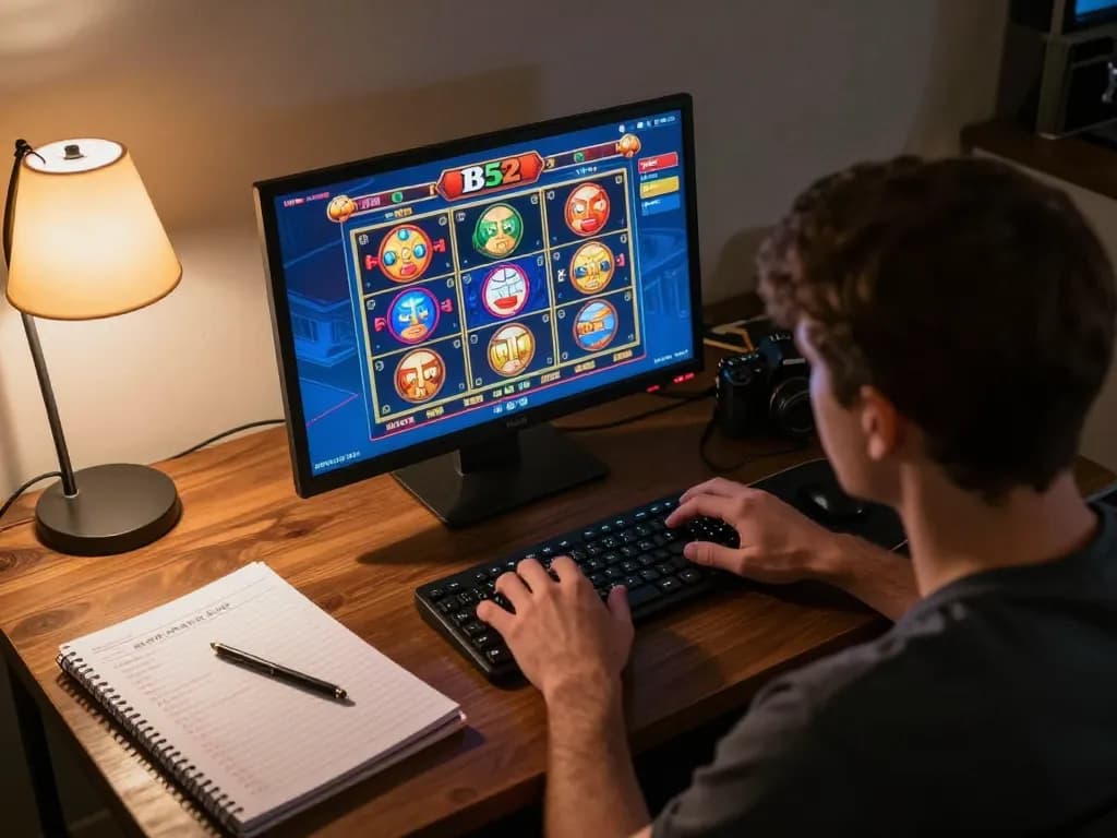 B52 online casino gameplay displayed on a computer screen, capturing the excitement of online gambling.