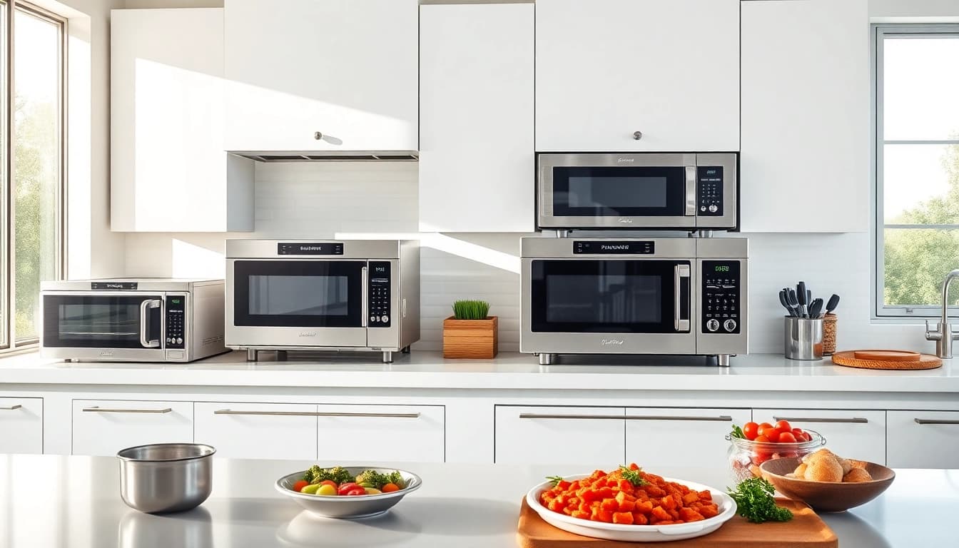 Explore Microwave Oven Sales showcasing modern kitchen appliances and inviting atmospheres.