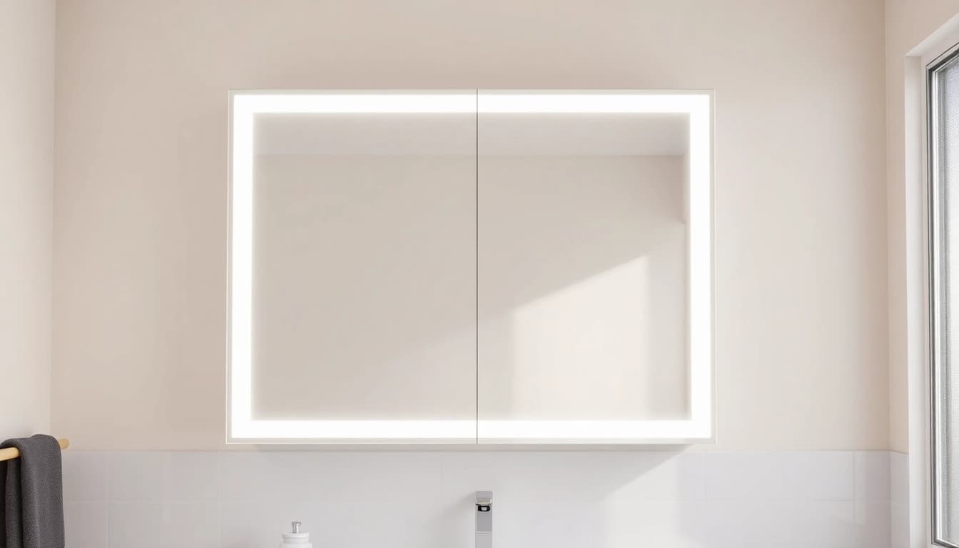 Enhance your bathroom with an elegant led bathroom mirror cabinet featuring sleek storage and illumination.