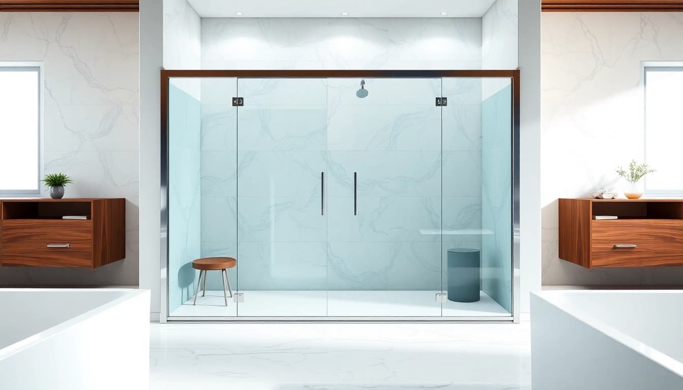 Transform your space with stunning shower screens semi frameless showcasing elegant design and modern luxury.