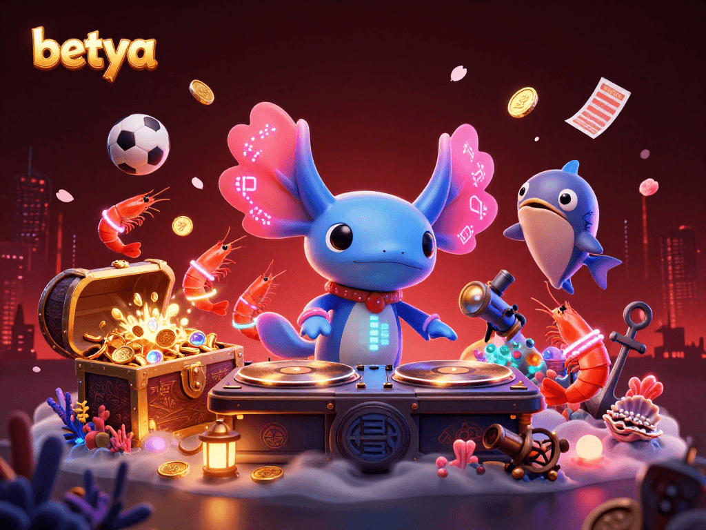 Engage with betya in a vibrant underwater scene filled with sports betting excitement and lively characters.