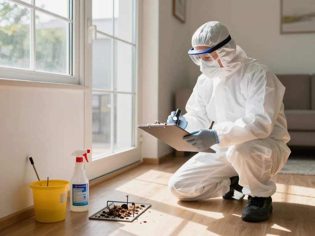 Pest control inspection showcasing expert tools and techniques in action.