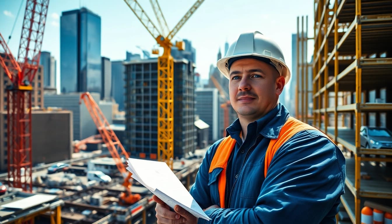 New York Commercial General Contractor overseeing a busy construction site