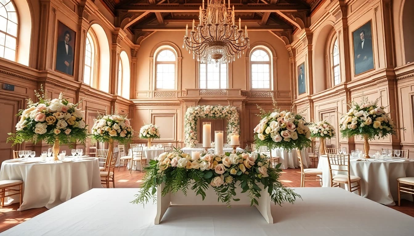 Stunning wedding event space Jacksonville with elegant decor and historic details.