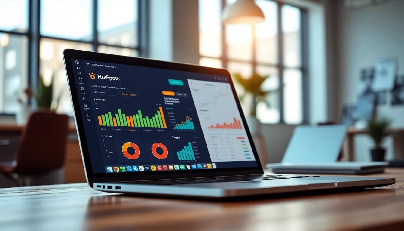 Boost your strategies with hubspot free tools showcased in a dynamic marketing workspace.