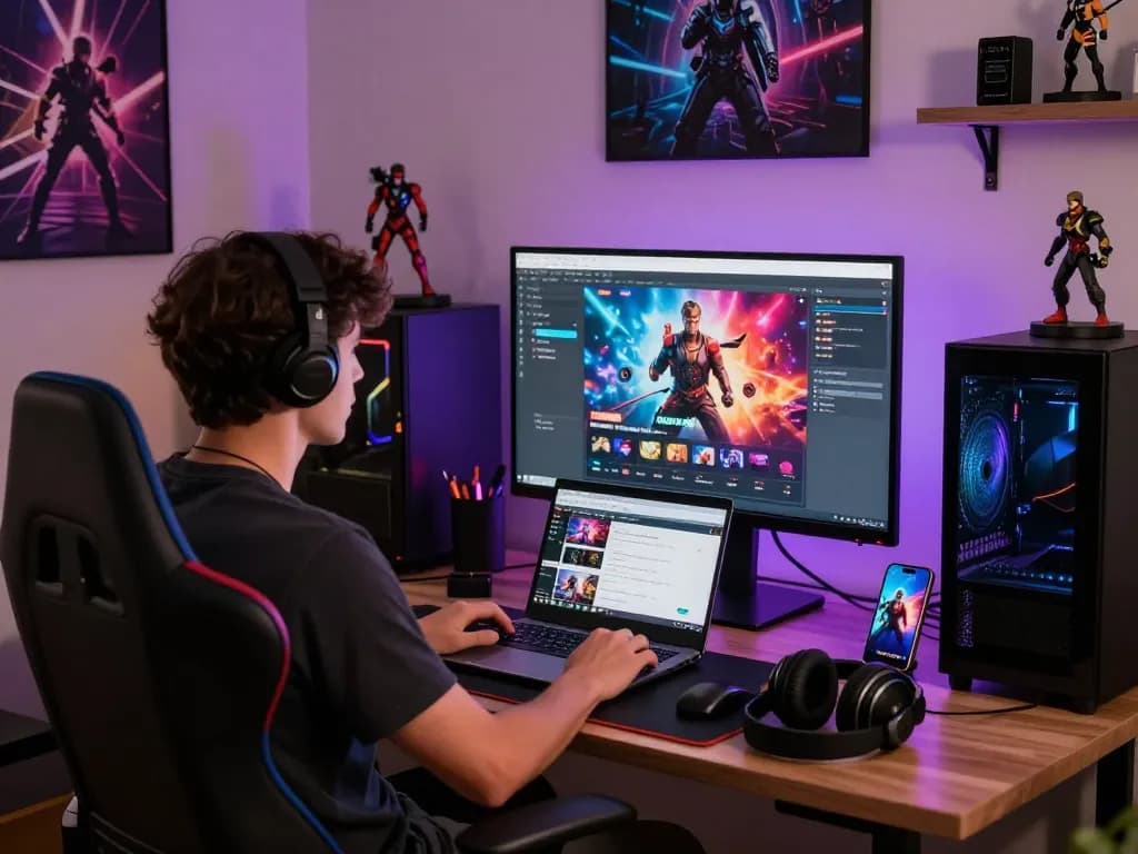 Interactive gaming space showcasing engaging porno games on a high-res display.