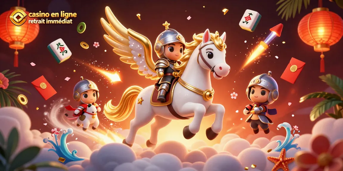 Retirez vos gains rapidement avec casino en ligne retrait immédiat affichant un cheval céleste.