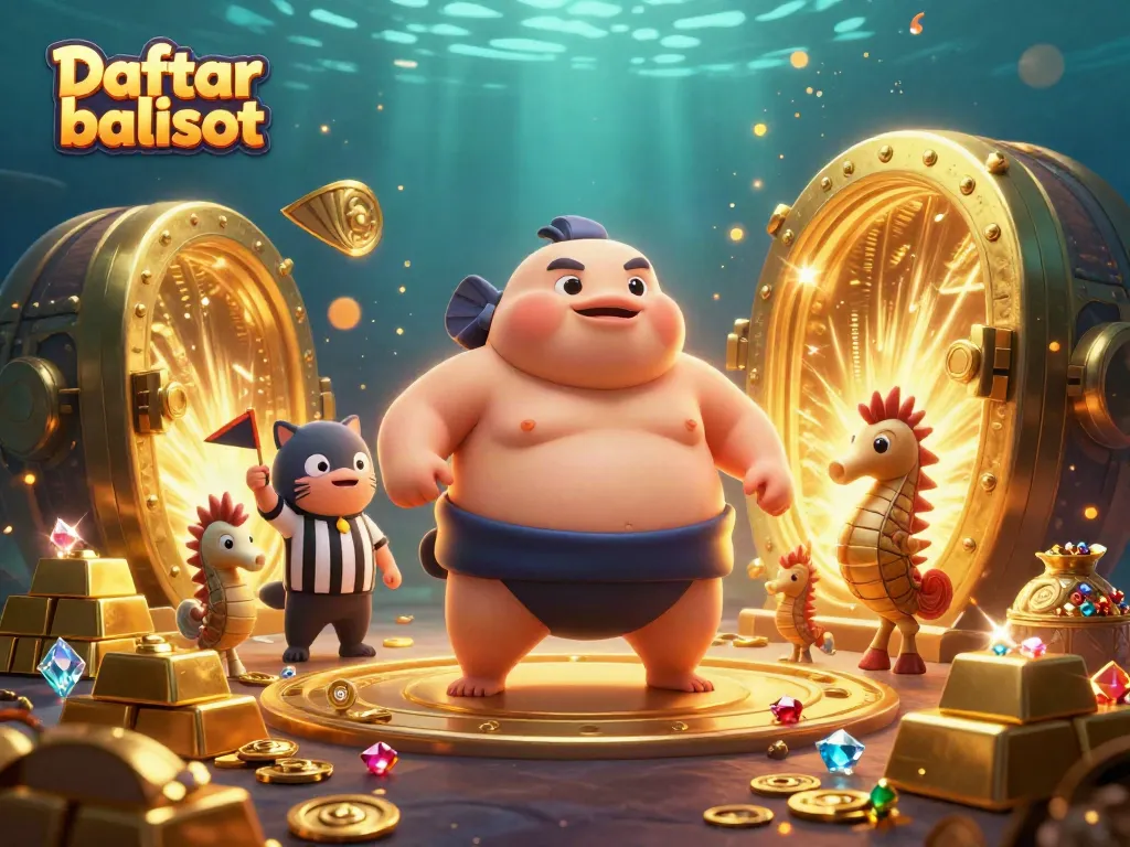 Engage with Daftar balisot in a vibrant underwater casino adventure featuring animated characters and treasure galore.