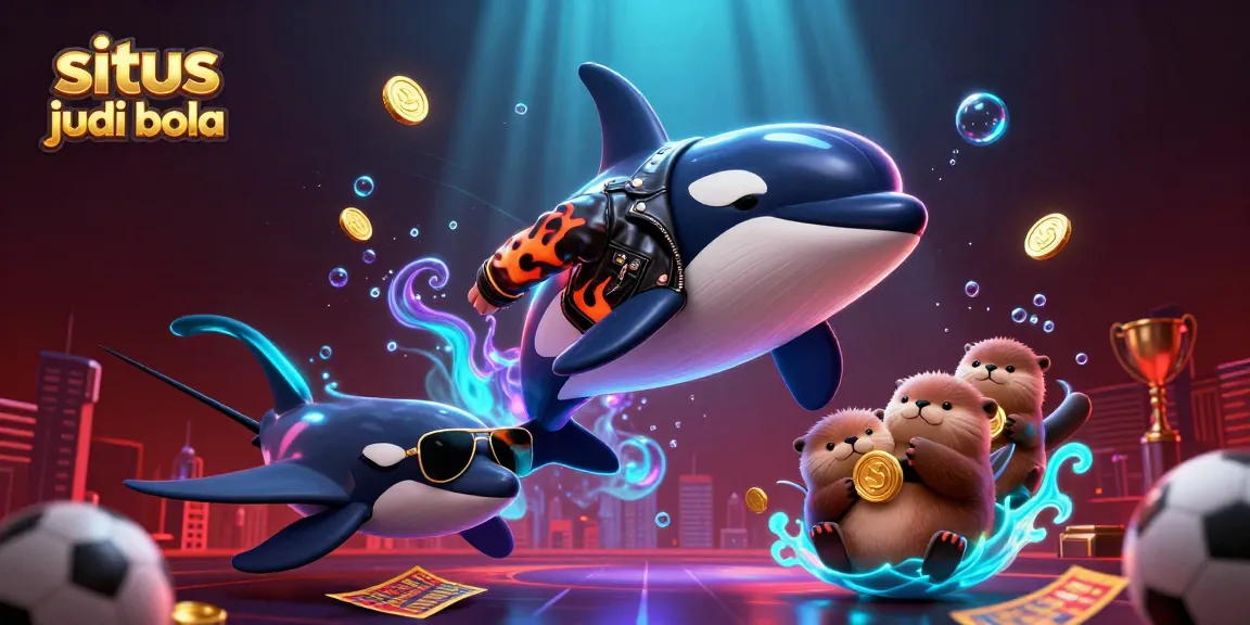 Engage with situs judi bola as playful sea creatures enjoy a vibrant sports betting scene.