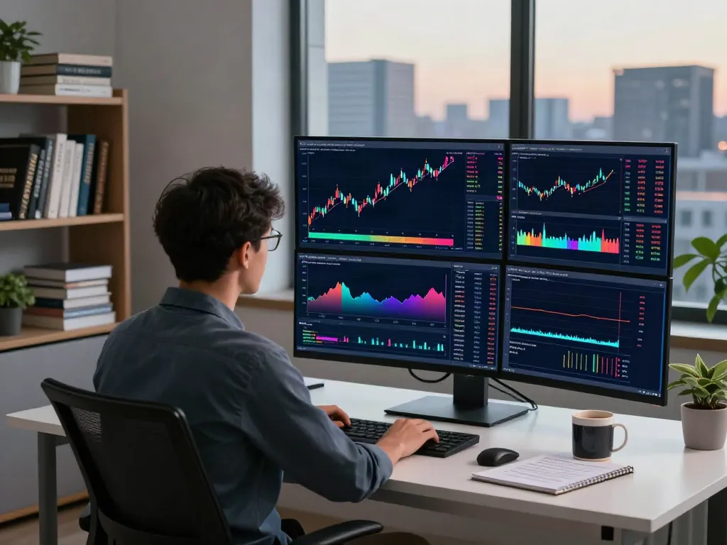 Dynamic trading analysis environment showcasing TradingView charts and trading tools.