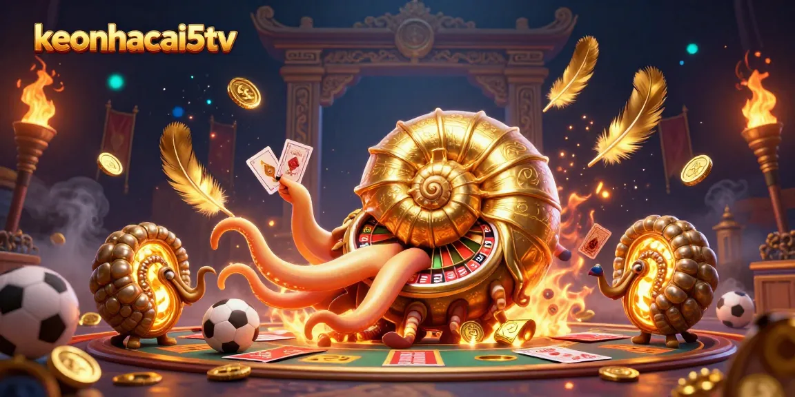 Experience thrilling sports betting action with keonhacai5tv's dynamic gaming elements in this captivating 3D illustration.
