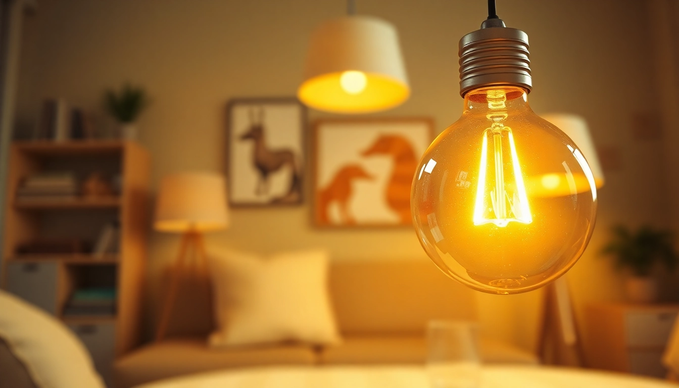 Learn what is an a19 bulb by visualizing its warm glow in a cozy room atmosphere.