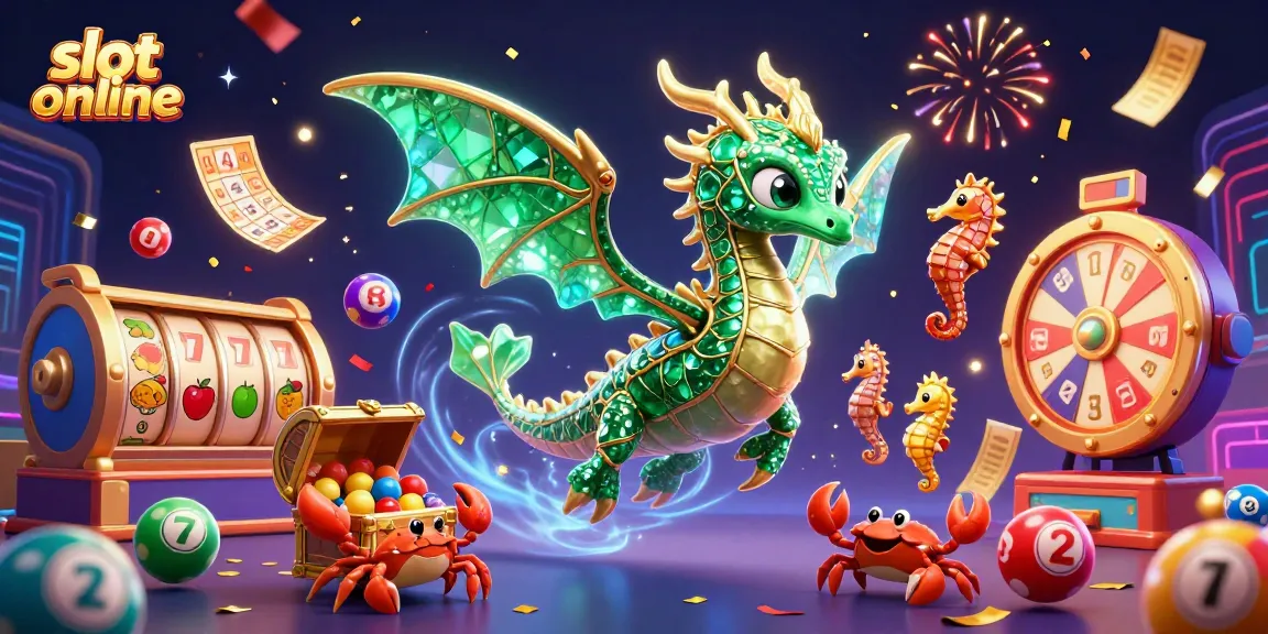 Putaran seru di slot online dengan karakter naga laut berkilau dan simbol keberuntungan lainnya.