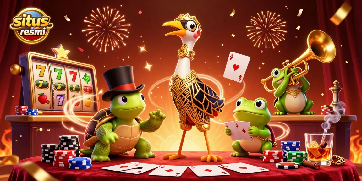 Engage in winning strategies at situs slot resmi with an exciting circus-themed slot game atmosphere featuring dynamic characters.