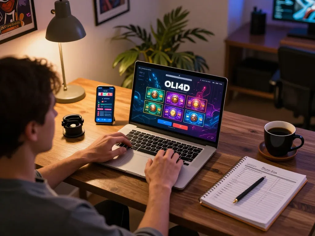 Experience thrilling gameplay with OLI4D login on a laptop while managing your bankroll effectively