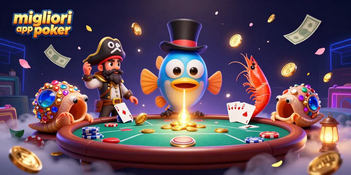 Migliori app di poker: divertiti con un tavolo da poker animato e personaggi stravaganti.