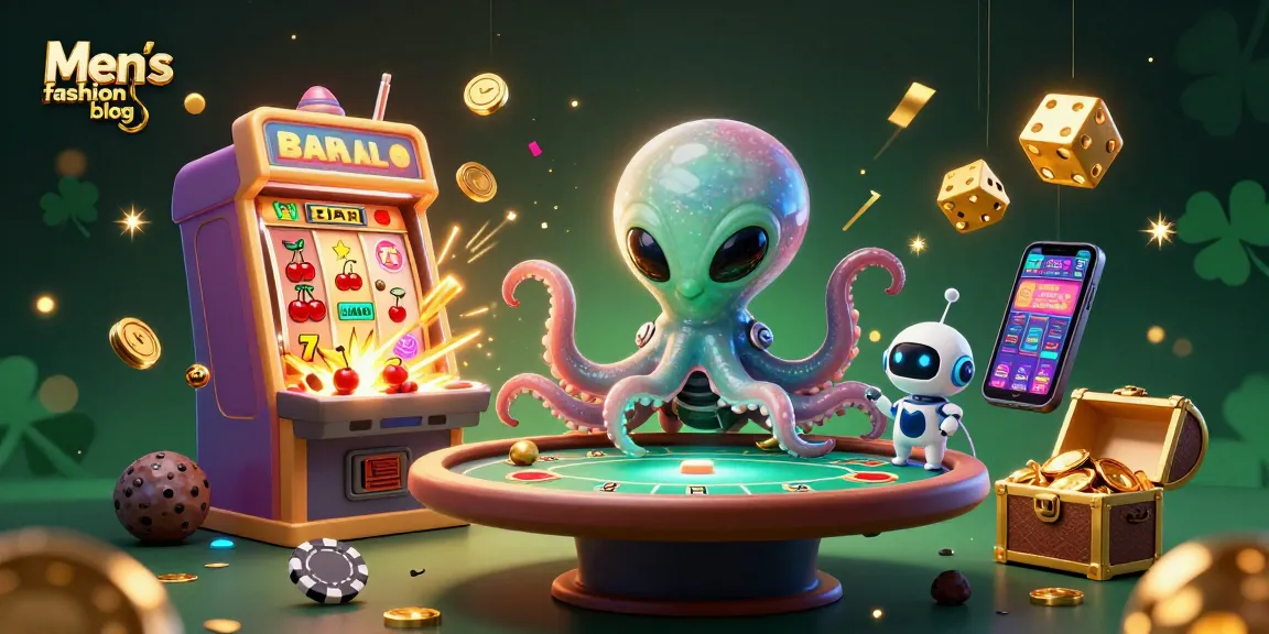 Engage in the excitement of the casino world with Men’s fashion blog's vibrant 3D alien illustration featuring poker action.