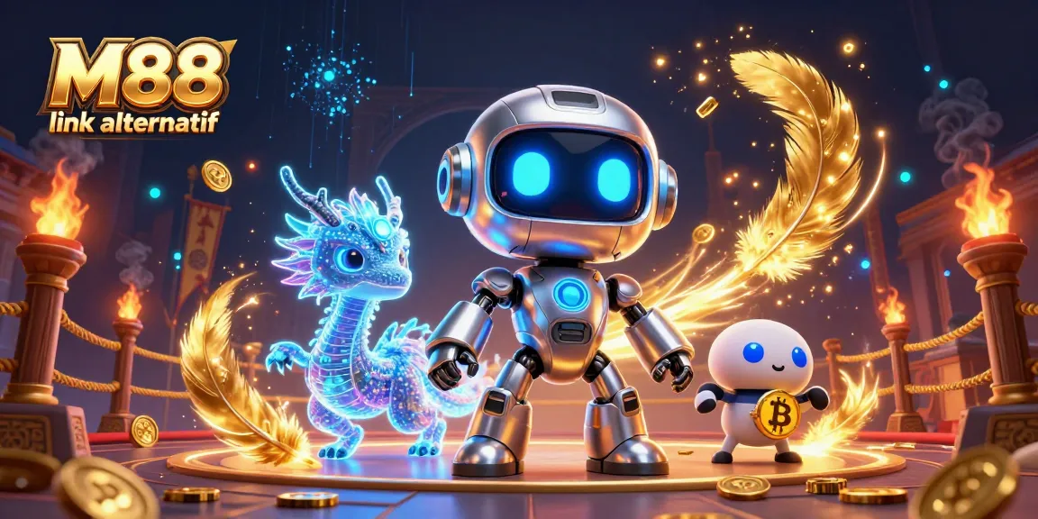 Bet and win with M88 link alternatif in an ultra-detailed digital casino illustration.