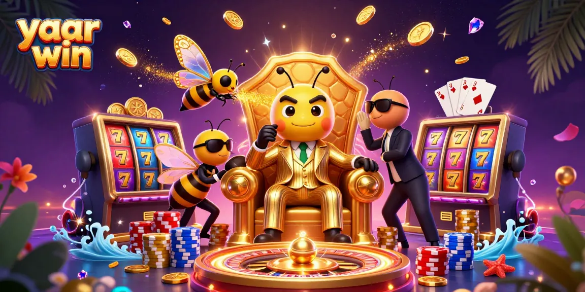 Experience thrilling wins at yaar win with a vibrant 3D casino scene showcasing excitement and glamour.