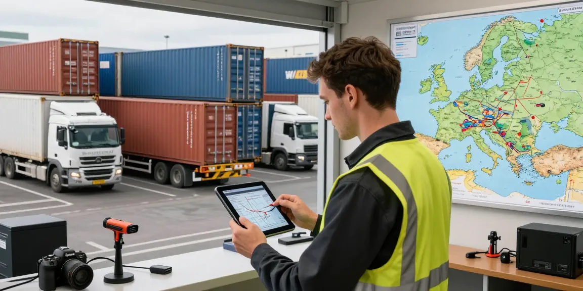 Europaweiter Transport von Dortmund mit einem Logistikexperten, der internationale Sendungen koordiniert.