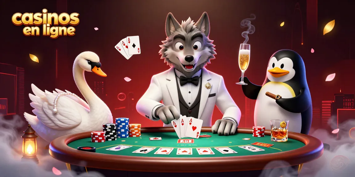 Jouez aux casinos en ligne avec des personnages animés dans une scène de jeu dynamique.