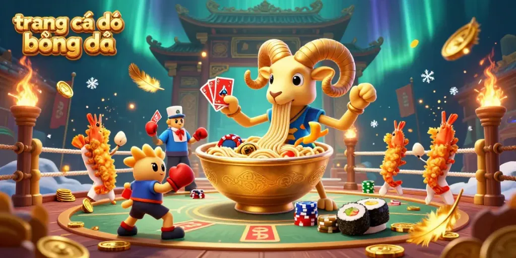 Engage in vibrant sports betting action at trang cá độ bóng đá with dynamic characters and atmospheric elements.
