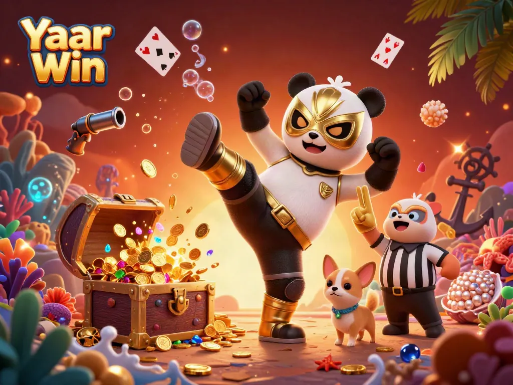 Join the excitement of Yaar Win with a dynamic scene showcasing fun animal characters and vibrant gaming elements!