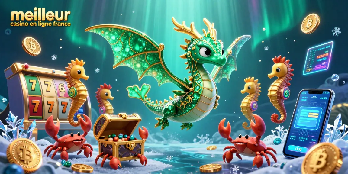 Jouez au meilleur casino en ligne en France avec un dragon de mer et des éléments de jackpot.