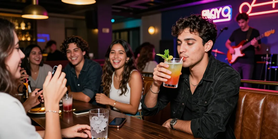 Enjoying a vibrant nightlife with rokok88 cocktails at a trendy bar.