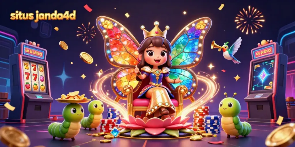 Jelajahi pengalaman bermain dalam situs janda4d dengan mesin slot dan ratu kupu-kupu berwarna-warni.
