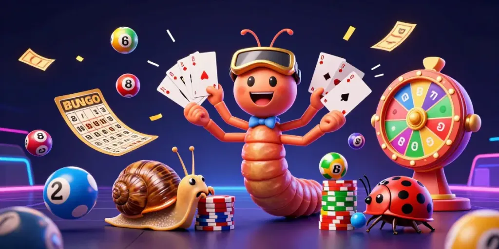 Play exciting games on the Winningz platform with vibrant casino elements and characters.