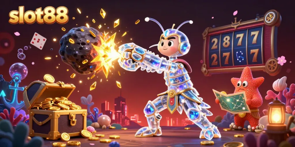 Experience the excitement of slot88 jackpots with vibrant 3D characters and immersive gaming elements.