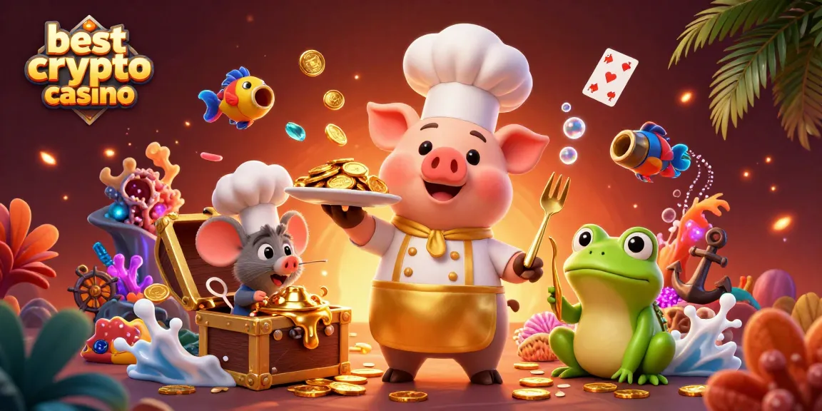 Découvrez les jeux au meilleur crypto casino avec des pièces en or servies par un chef.