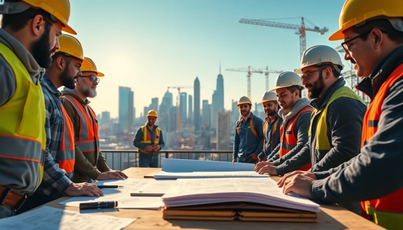 New York General Contractor team collaborating on a construction site in NYC.