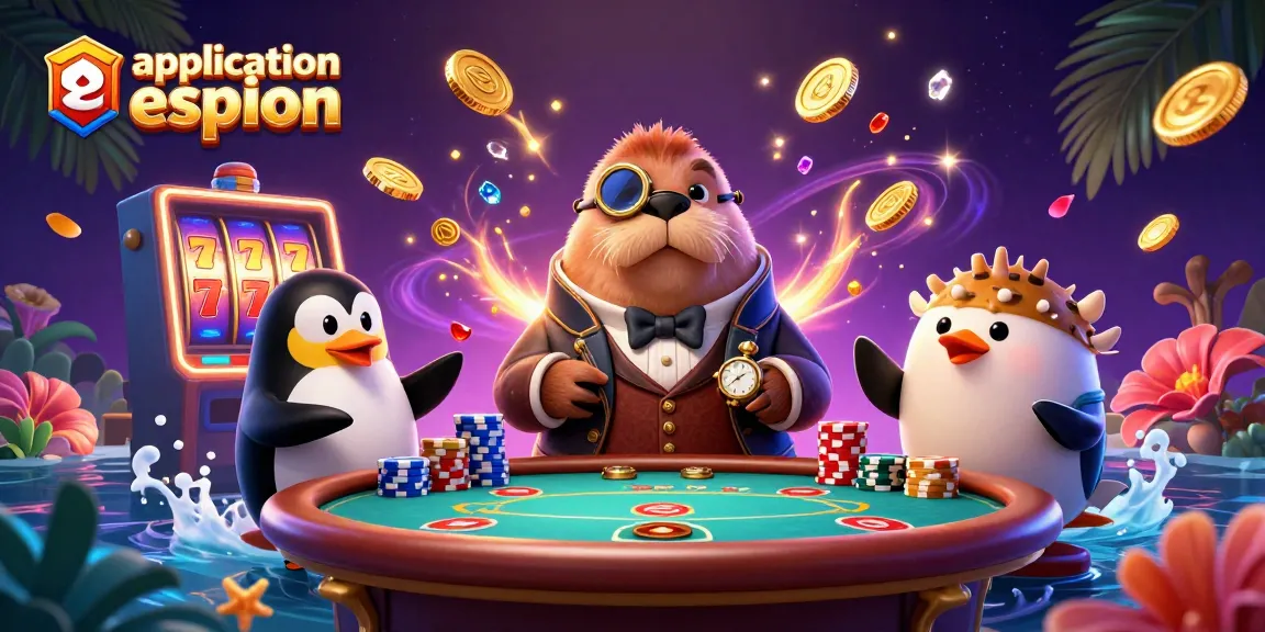 L'application espion offre des jeux de casino comme les machines à sous dans une illustration détaillée.