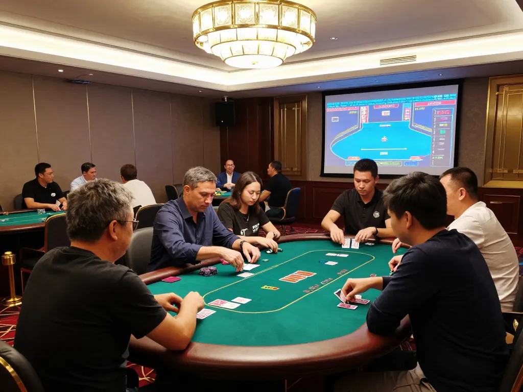 sc88 vibrant casino scene with players engaged in poker and ambient lighting creating excitement
