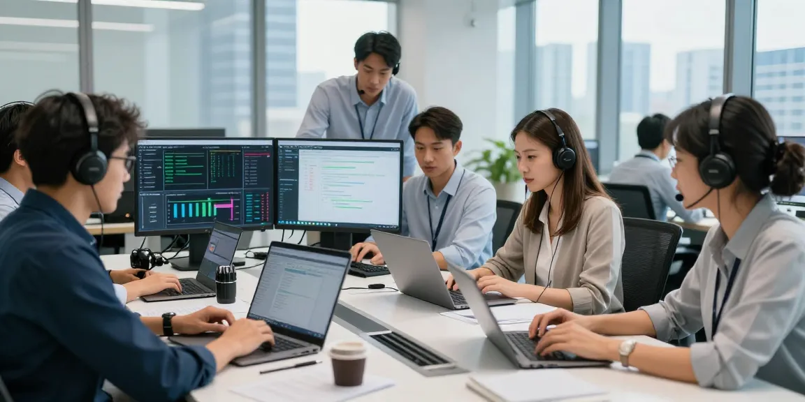 What is the best IT support company in London? Team of IT professionals collaborating in a modern office environment, showcasing effective support.