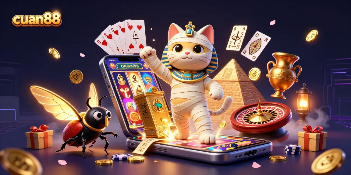 Pemain cuan88 menikmati jackpot besar di kasino bertema Mesir dengan simbol gulungan slot dan koin emas berlimpah.
