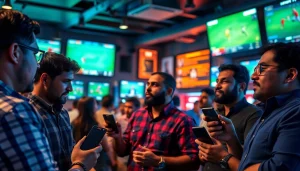 Engaged audience participating in sports betting in India during live sports events.