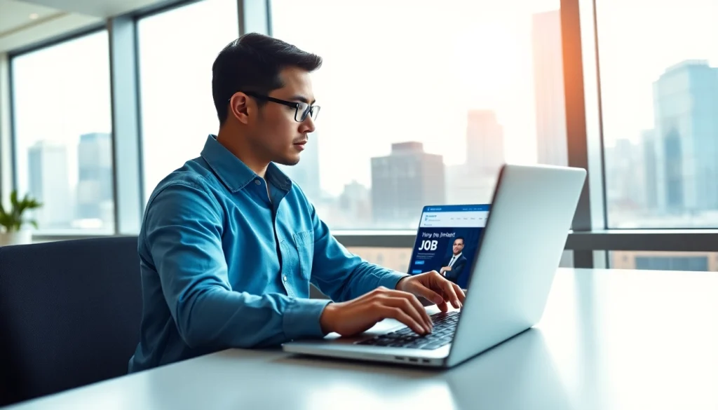 Post a free job post new york online in a vibrant office setting.