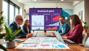 Engaging retirement planning for business owners San Antonio with focused financial advisors and clients in a modern office.