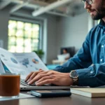 Engaging technical writer delivering Technical Documentation Services in a modern workspace.