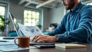 Engaging technical writer delivering Technical Documentation Services in a modern workspace.