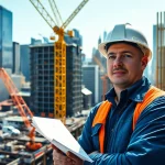 New York Commercial General Contractor overseeing a busy construction site