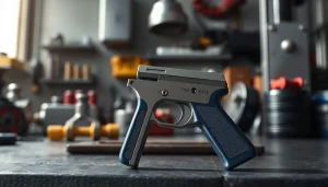 A detailed view of a forced reset trigger for sale in a high-tech workshop, showcasing quality craftsmanship.