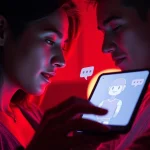 Engaging with sexting AI through a modern chat interface in a cozy setting.