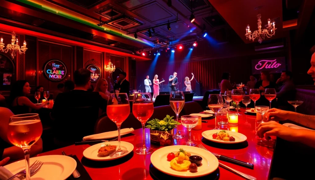 Dinner SXM experience at Club Noir with vibrant atmosphere and elegant dining.