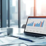 Analyze competitor pricing with detailed spreadsheets and graphs in a modern office setting.